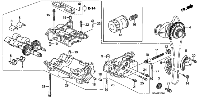2005 Acura TSX Pump Assembly, Oil Diagram for 15100-RAA-A02