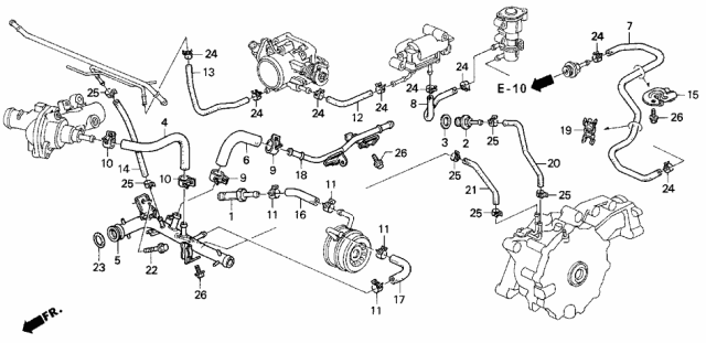 1994 Acura Vigor Connecting Pipe Diagram for 19505-PV1-A00