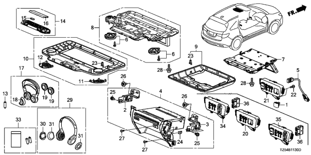2014 Acura MDX Cover, Battery Diagram for 39562-SLE-J01