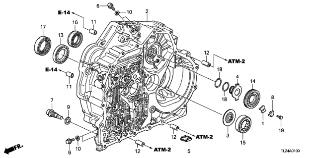 2010 Acura TSX Oil Seal (Axle Case) (44X68X8) Diagram for 91207-P7Z-003