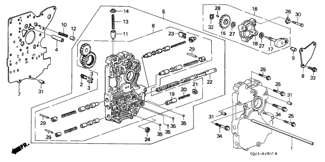 1987 Acura Legend AT Main Valve Body Diagram