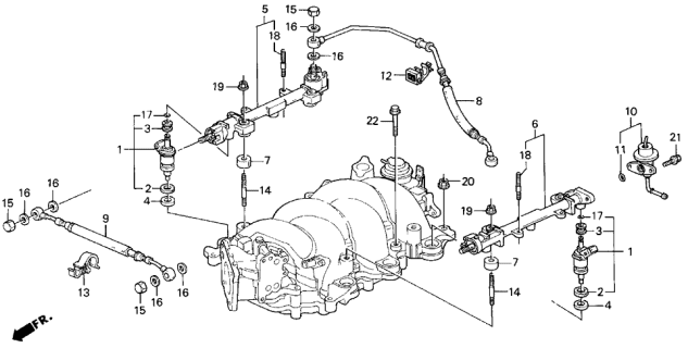 1991 Acura Legend Pipe, Passenger Side Fuel Diagram for 16610-PY3-000
