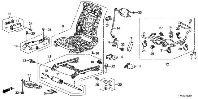 2014 Acura TL Frame, Right Front Seat Diagram for 81126-TK4-A13
