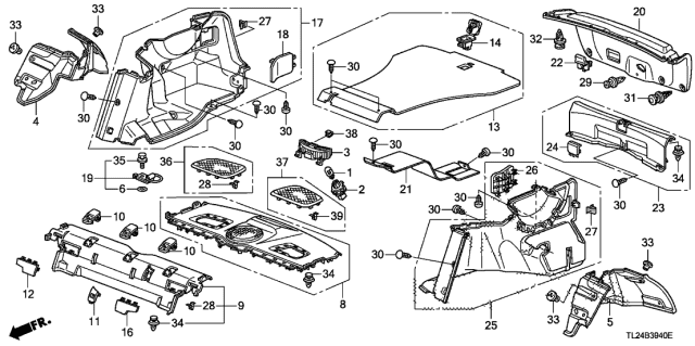 2011 Acura TSX Joint Cover Plate Clip Diagram for 90676-SE0-003