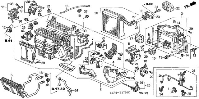 2004 Acura TL Expansion Valve Diagram for 80220-S6A-013