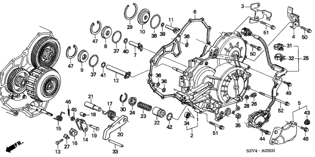 2002 Acura MDX AT Left Side Cover Diagram