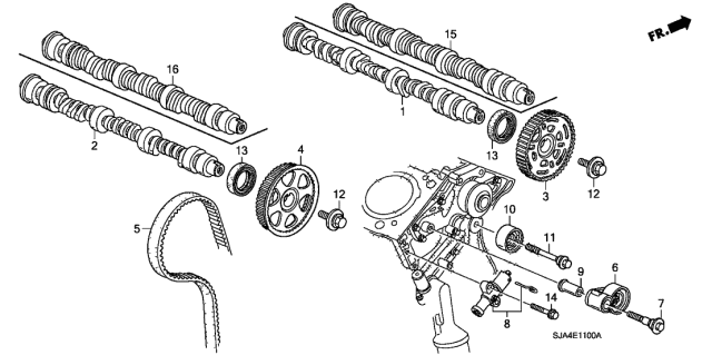 2009 Acura RL Pulley, Front Timing Belt Driven Diagram for 14260-RKG-003