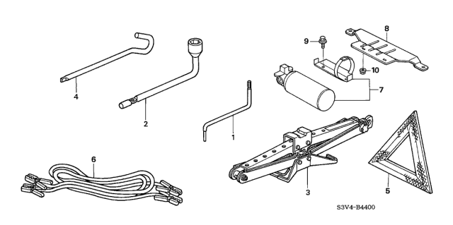 2002 Acura MDX Pantograph Jack Assembly Diagram for 89310-S3V-A01