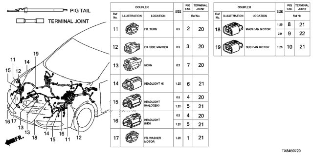 2013 Acura ILX Hybrid Connector, Waterproof (2P 090 F) (5 Pieces) Diagram for 04321-SNA-305