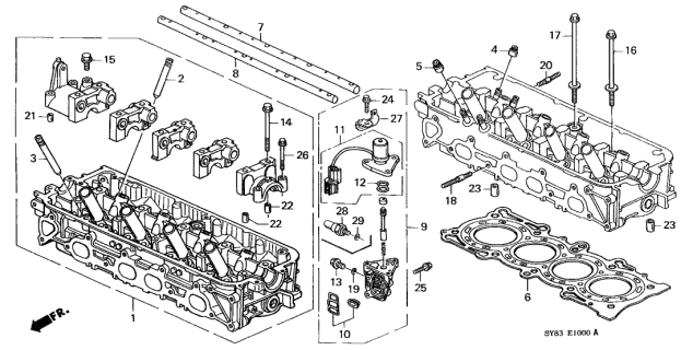 1997 Acura CL Gasket, Solenoid Base Diagram for 36172-P0A-005