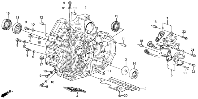 1990 Acura Legend Solenoid Assembly, Shift Diagram for 28200-PL5-033