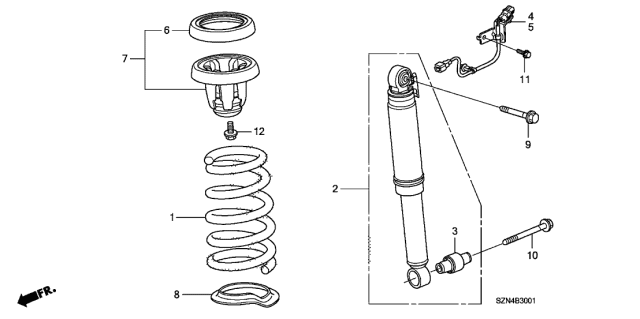 2011 Acura ZDX Rear Spring Seat (Lower) Diagram for 52748-STX-A00