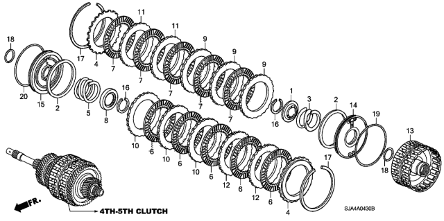 2005 Acura RL Guide, Clutch (4-5) Diagram for 22661-RJB-023