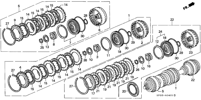 1992 Acura Legend Clutch Disk Diagram for 22544-PY4-003
