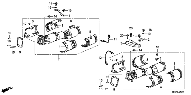 2017 Acura NSX Cover B, Front Converter Diagram for 18121-58G-A00