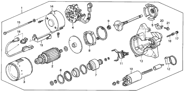 1992 Acura Vigor Starter Motor Assembly (Sm-512-02) (Mitsuba) Diagram for 31200-PV1-A02