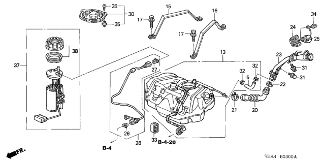 2006 Acura TSX Band, Driver Side Fuel Tank Mounting Diagram for 17522-SEC-A00