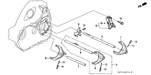1992 Acura Integra Fork, Shift (1-2) Diagram for 24221-P21-000