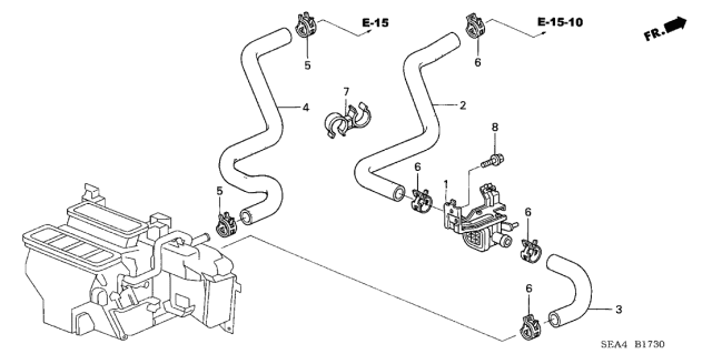 2004 Acura TSX Water Valve Assembly Diagram for 79710-SDC-A01