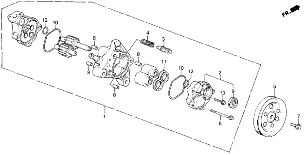 1987 Acura Legend Power Steering Pump Sub-Assembly Diagram for 56110-PH7-000