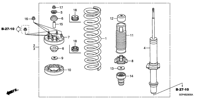2007 Acura TL Right Front Damper Assembly Diagram for 51601-SEP-A25