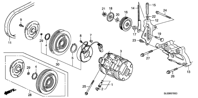 1991 Acura NSX Idler Pulley Diagram for 38942-PR7-A00