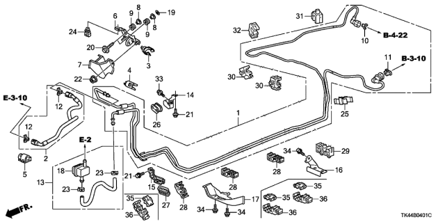 2009 Acura TL Hose Assembly, Fuel Purge Diagram for 17717-TA1-A02
