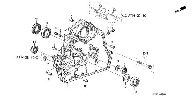 1999 Acura CL Case, Torque Converter Diagram for 21111-PAX-000