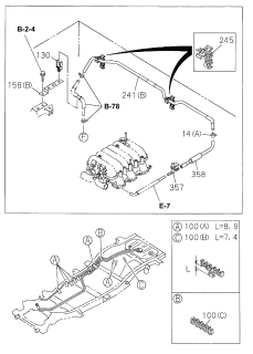 1998 Acura SLX Evaporator Pipe Diagram for 8-97163-443-4