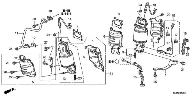2016 Acura RDX Pipe, EGR Diagram for 18717-5G0-A00