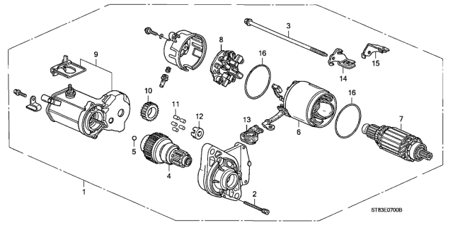 2000 Acura Integra Stay, Engine Harness Diagram for 31291-P75-901