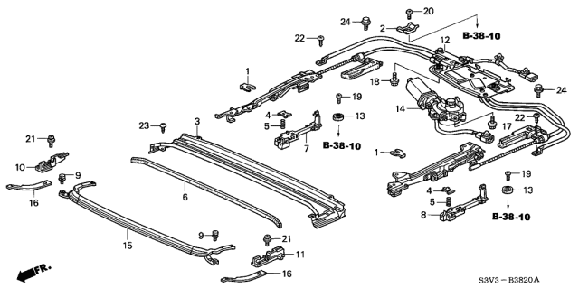 2006 Acura MDX Spring, Drain Channel Diagram for 70244-S84-A01