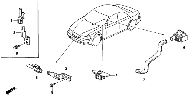 1995 Acura TL Sensor Assembly, In Car Diagram for 80530-SW5-941