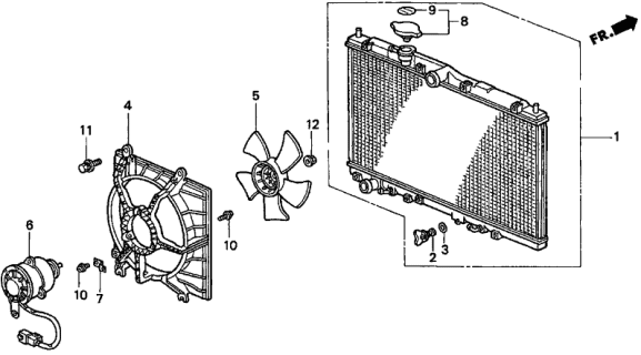 1997 Acura CL Cooling Fan Diagram for 19020-P1E-003