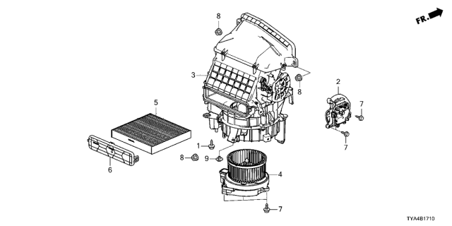 2022 Acura MDX Blower Sub-Assembly Diagram for 79305-TYA-A41