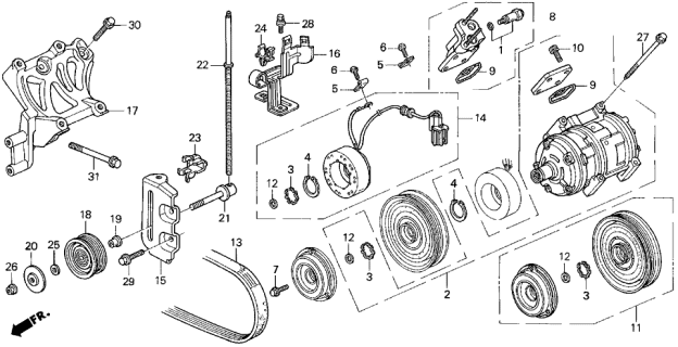 1995 Acura TL Stay, Idle Pulley Diagram for 38926-P1R-000