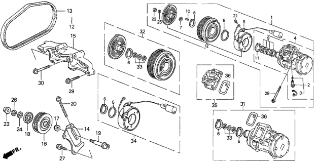 1990 Acura Legend Stay, Idle Pulley (Denso) Diagram for 38926-PH7-003