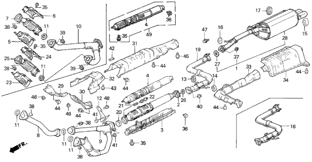 1994 Acura Legend Exhaust Pipe B Diagram for 18220-SP1-A01