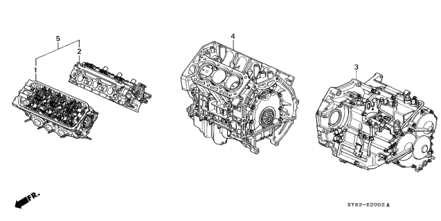 1998 Acura CL Engine Sub-Assembly, Front Cylinderhead Diagram for 10004-P8C-A00