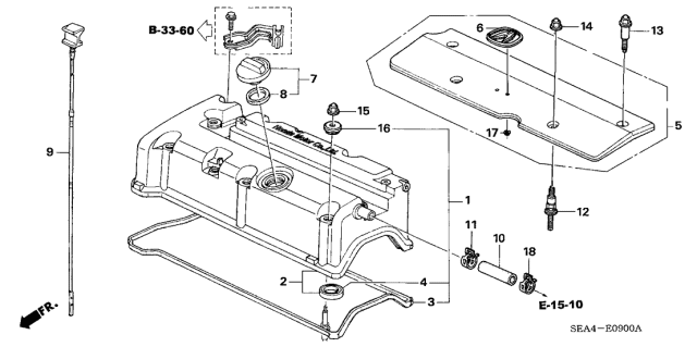 2007 Acura TSX Cylinder Head Cover Diagram
