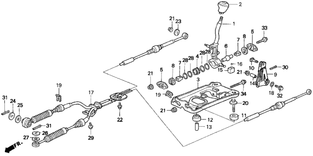 1998 Acura CL Collar, Select Link Diagram for 54141-SM4-000