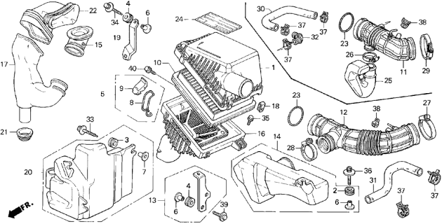 1994 Acura Legend Tube,Air Flow Diagram for 17228-PX9-A00