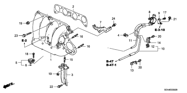 2004 Acura TSX Manifold, In. Diagram for 17110-RBB-000