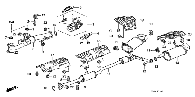 2011 Acura TL Bracket, Exhaust Mounting Diagram for 18282-TK4-A00