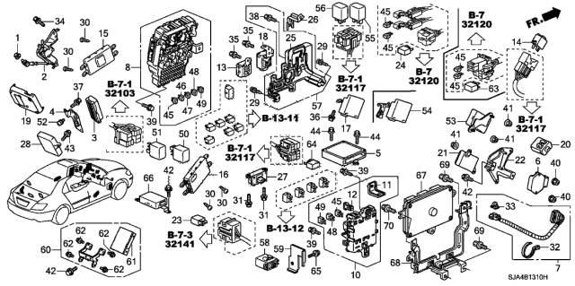 2010 Acura RL Power Relay Assembly (5P) (Micro Iso) (Mitsuba) Diagram for 39794-S10-003