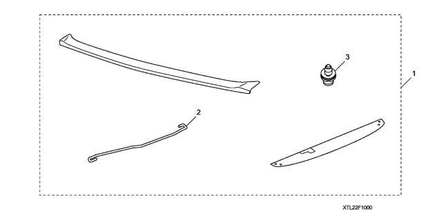 2010 Acura TSX Deck Spoiler (Basque Red Pearl) Diagram for 08F10-TL2-290A