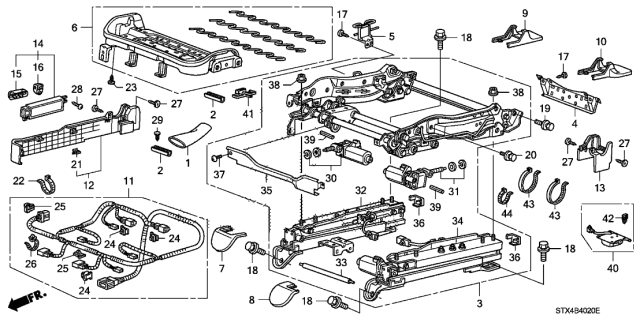 2008 Acura MDX Front Seat Components Diagram 2
