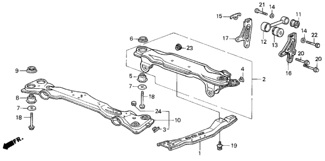 1990 Acura Legend Washer, Sub-Frame (A) Diagram for 50232-SD4-000