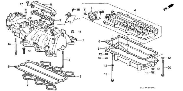 1993 Acura NSX Port, EGR Diagram for 17165-PR7-A00