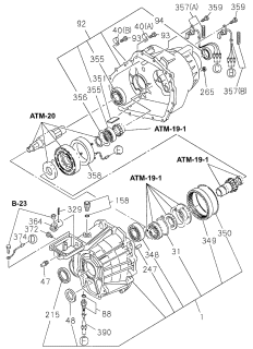 1998 Acura SLX AT Transfer Case - Gear Shifter Diagram